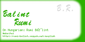 balint rumi business card